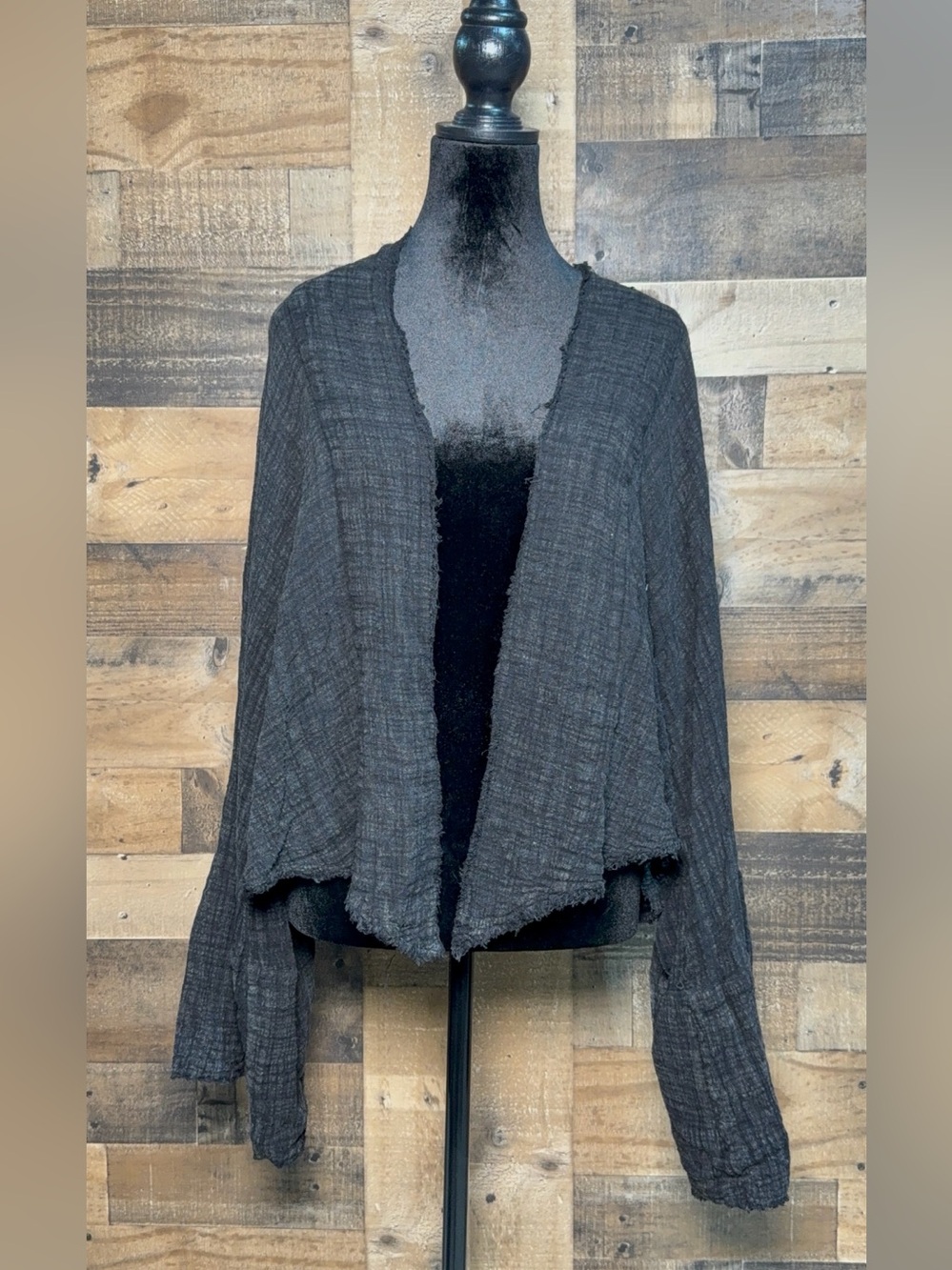 Free People Women's Black Wide Sleeve Cardigan Cover Up Shirt XS/S Small TEP 132